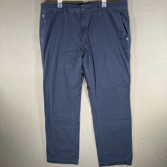 WEATHERPROOF Mens 40x32 Navy Blue Cotton Flannel Lined Casual Pants - Picture 1 of 8